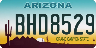 AZ license plate BHD8529