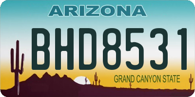 AZ license plate BHD8531