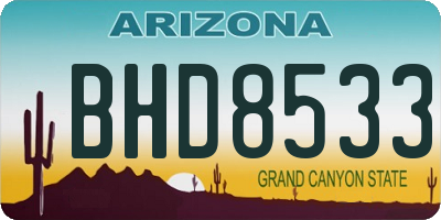 AZ license plate BHD8533