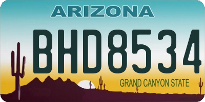 AZ license plate BHD8534