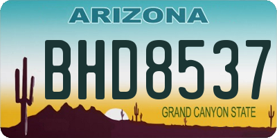 AZ license plate BHD8537