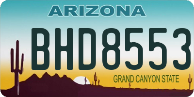 AZ license plate BHD8553