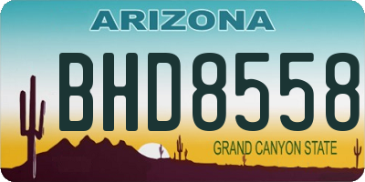 AZ license plate BHD8558