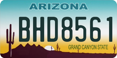 AZ license plate BHD8561
