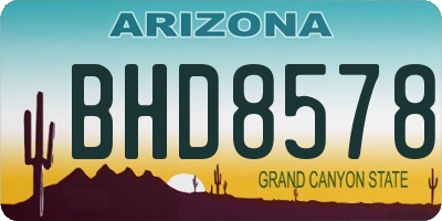 AZ license plate BHD8578