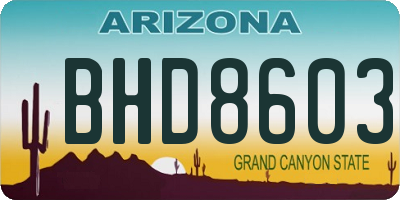 AZ license plate BHD8603