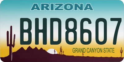 AZ license plate BHD8607