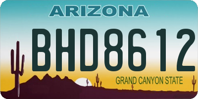 AZ license plate BHD8612