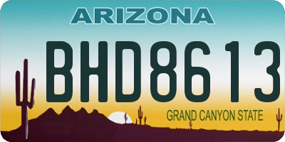 AZ license plate BHD8613