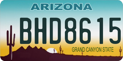 AZ license plate BHD8615