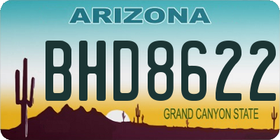AZ license plate BHD8622