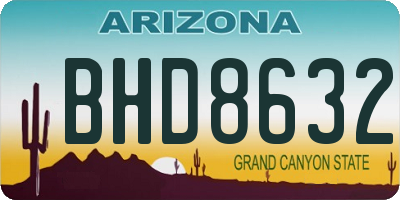 AZ license plate BHD8632
