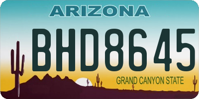 AZ license plate BHD8645