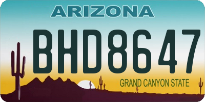 AZ license plate BHD8647