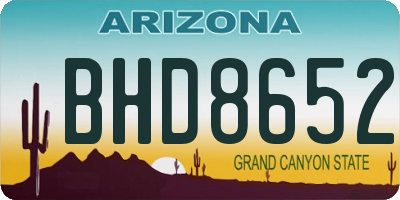 AZ license plate BHD8652