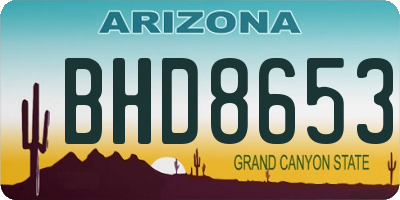 AZ license plate BHD8653