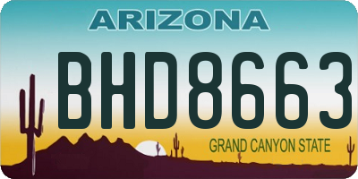 AZ license plate BHD8663