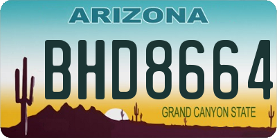 AZ license plate BHD8664