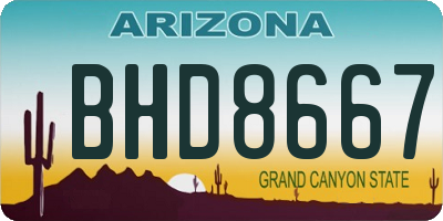 AZ license plate BHD8667
