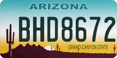 AZ license plate BHD8672