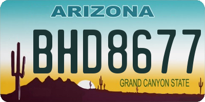 AZ license plate BHD8677