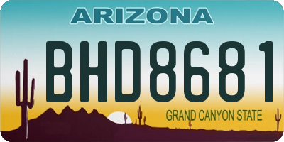 AZ license plate BHD8681