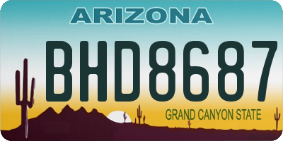 AZ license plate BHD8687