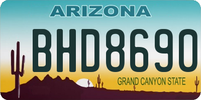 AZ license plate BHD8690