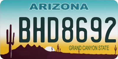 AZ license plate BHD8692