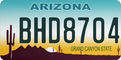 AZ license plate BHD8704