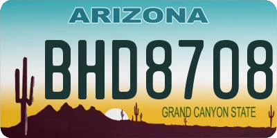 AZ license plate BHD8708