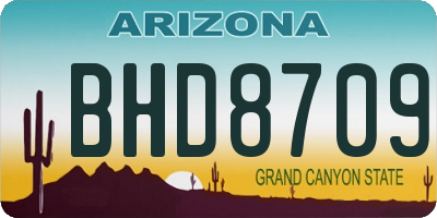 AZ license plate BHD8709