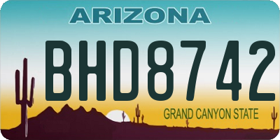 AZ license plate BHD8742