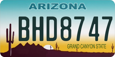 AZ license plate BHD8747