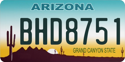 AZ license plate BHD8751