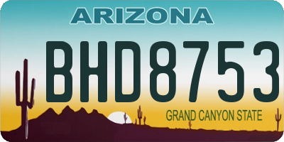 AZ license plate BHD8753