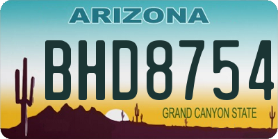 AZ license plate BHD8754
