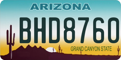 AZ license plate BHD8760