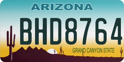 AZ license plate BHD8764