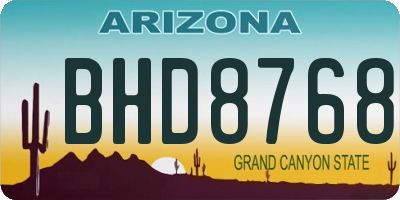 AZ license plate BHD8768
