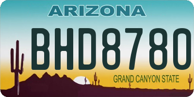 AZ license plate BHD8780
