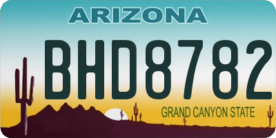 AZ license plate BHD8782