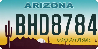 AZ license plate BHD8784