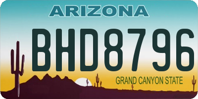 AZ license plate BHD8796