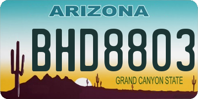 AZ license plate BHD8803