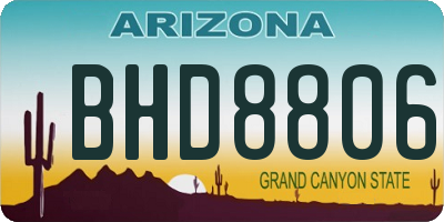 AZ license plate BHD8806