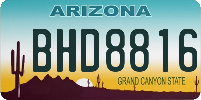 AZ license plate BHD8816
