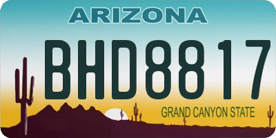 AZ license plate BHD8817