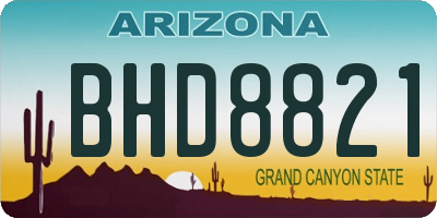 AZ license plate BHD8821