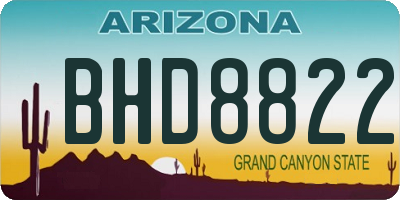 AZ license plate BHD8822